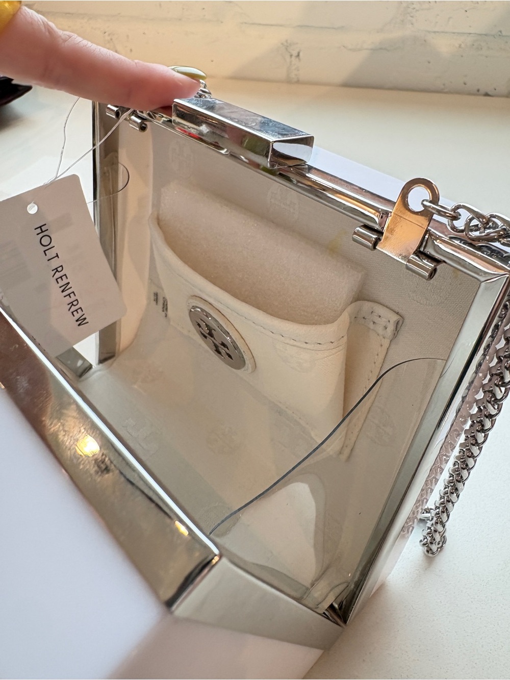 Tory Burch White Hardshell Clutch - Picture 5 of 7